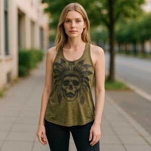 Indian head printed tank size small